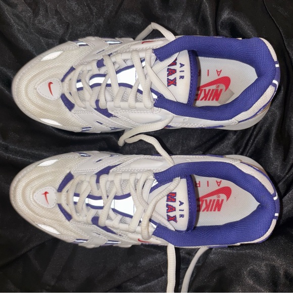SOLD - Nike Air Max 96 ll Women’s Sneakers - White, Red, & Indigo - Size 7 - Picture 4 of 11